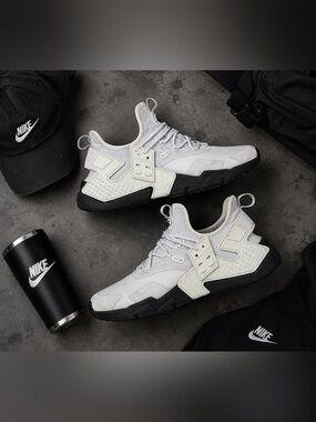 Nike Air Huarache Drift Gray White Black Men’s Sneakers Size 11.5